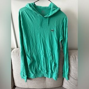 Lacoste Hoodie Mens Small Light Green Long Sleeve 100% Cotton Drawstring